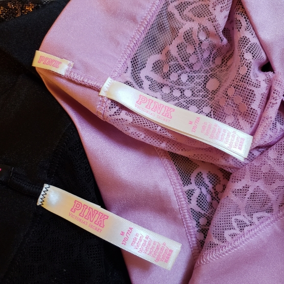 VS PINK Shine Floral Lace Cheeksters, Size M, Set of 2, NWOT, Pink-Purple/Black - Picture 8 of 12